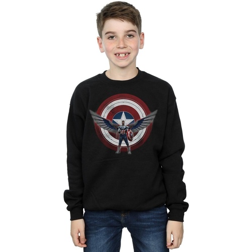 Vêtements Garçon Sweats Marvel Falcon And The Winter Soldier Captain America Shield Pose Noir