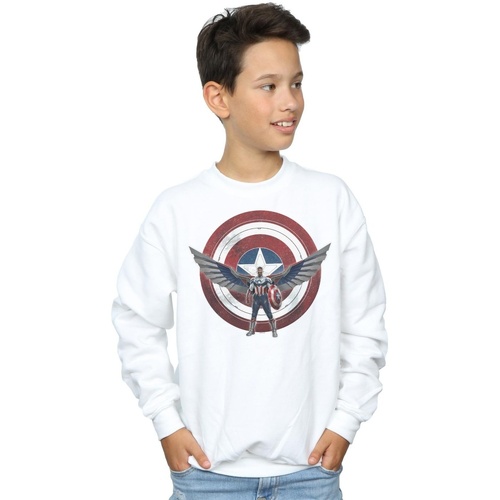 Vêtements Garçon Sweats Marvel Captain Nebula Flight Captain America Shield Pose Blanc