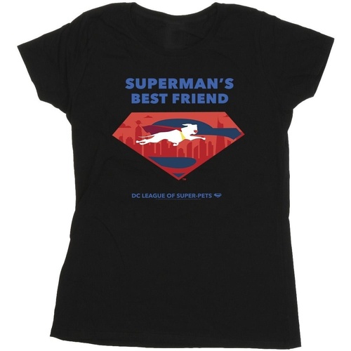 Vêtements Femme T-shirts manches longues Dc Comics DC League Of Super-Pets Superman's Best Friend Noir