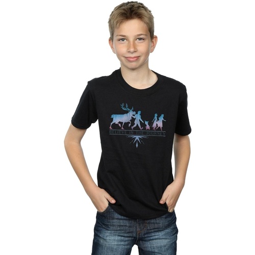 Vêtements Garçon T-shirts manches courtes Disney Frozen 2 Believe In The Journey Silhouette Noir