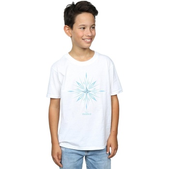Vêtements Garçon T-shirts manches courtes Disney Frozen 2 Elsa Signature Snowflake Blanc