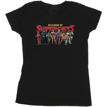Vêtements Femme T-shirts manches longues Dc Comics DC League Of Super-Pets Group Logo Noir