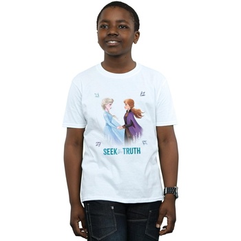 Vêtements Garçon T-shirts manches courtes Disney Frozen 2 Elsa And Anna Seek The Truth Blanc