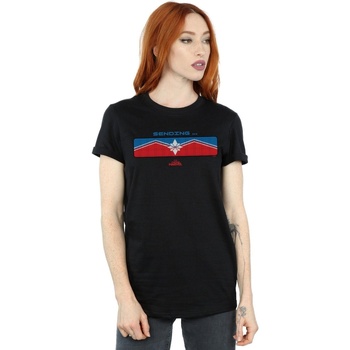Vêtements Femme T-shirts manches longues Marvel Captain  Sending Noir