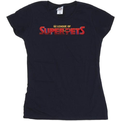 Vêtements Femme T-shirts manches longues Dc Comics DC League Of Super-Pets Movie Logo Bleu