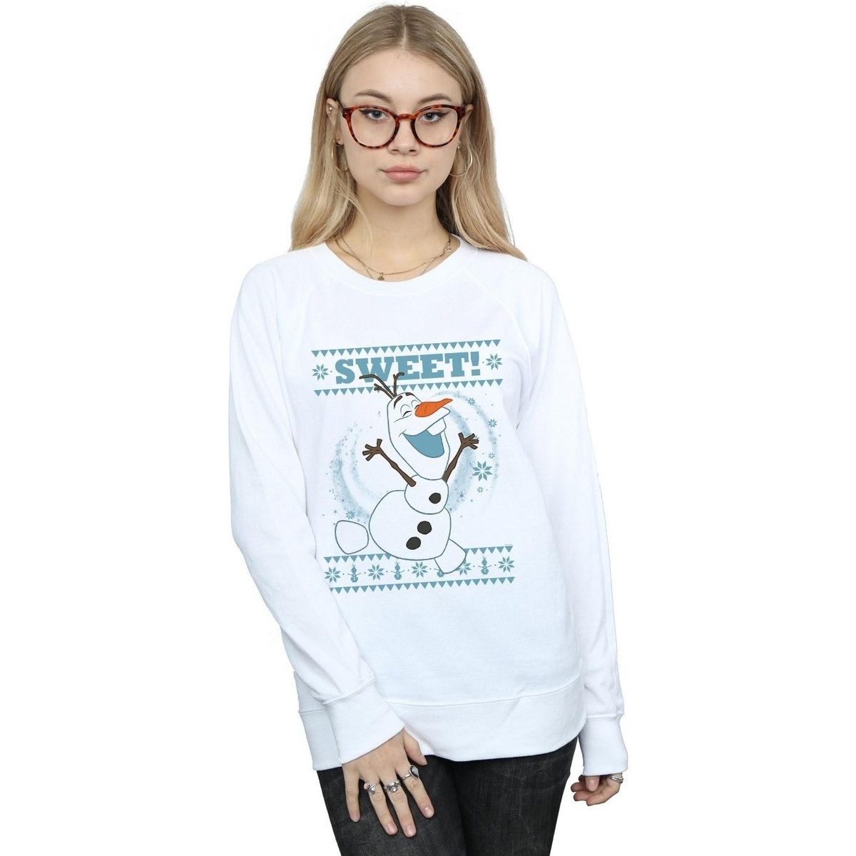 Vêtements Femme Sweats Disney Frozen Olaf Sweet Christmas Blanc