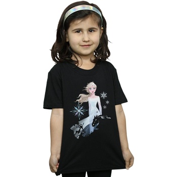 Vêtements Fille T-shirts manches longues Disney Frozen 2 Elsa Nokk Silhouette Noir