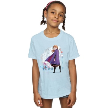 Vêtements Fille T-shirts manches longues Disney Frozen 2 Anna Seek The Truth Bleu