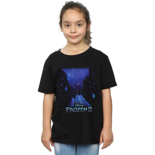 Vêtements Fille T-shirts manches longues Disney Frozen 2 Elsa Diamond Elements Noir