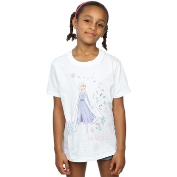 Vêtements Fille T-shirts manches longues Disney Frozen 2 Elsa Make Today Magic Blanc