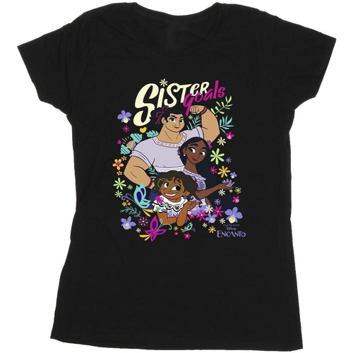 Vêtements Femme T-shirts manches longues Disney Encanto Sister Goals Noir