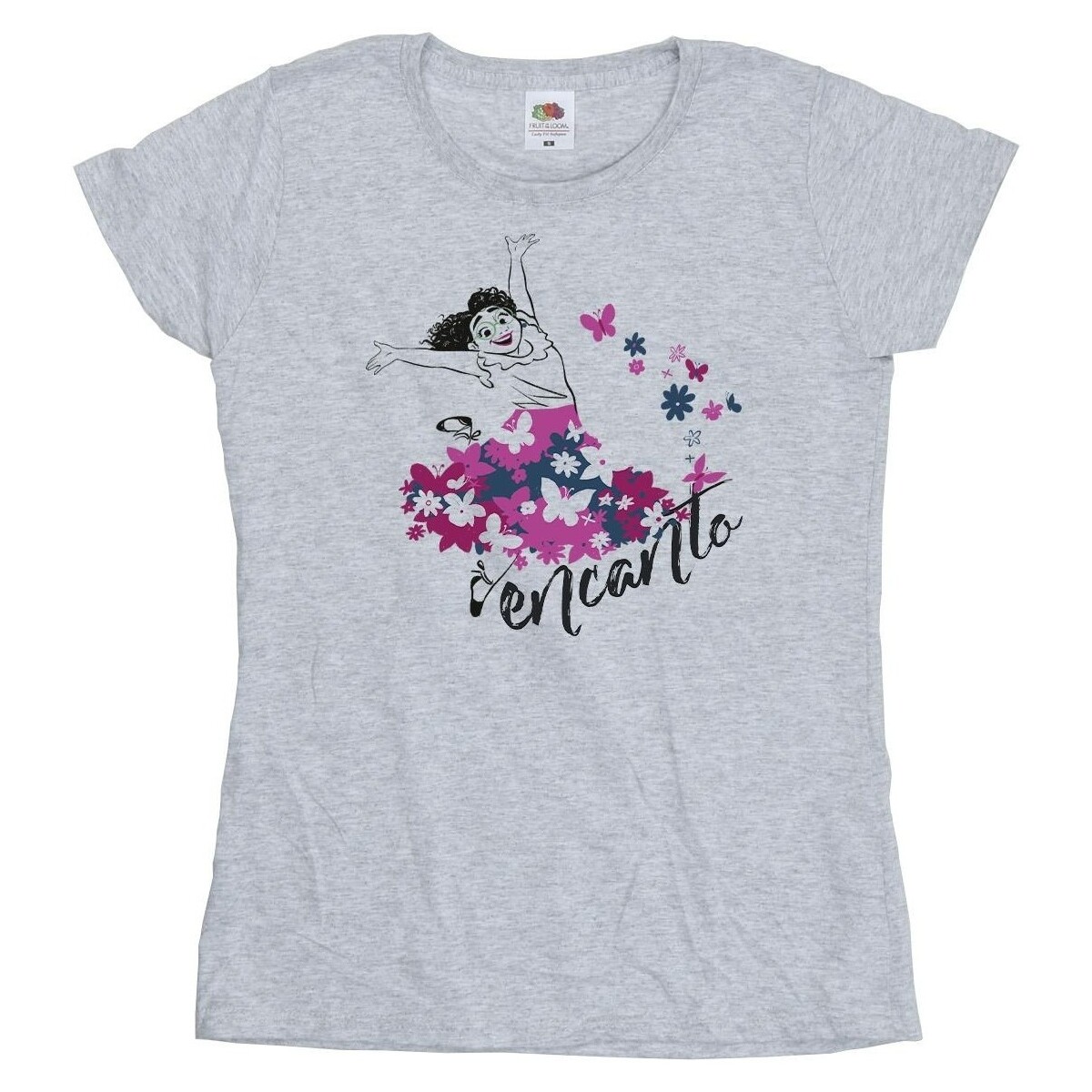 Vêtements Femme T-shirts manches longues Disney Encanto Mirabel Flower Gris
