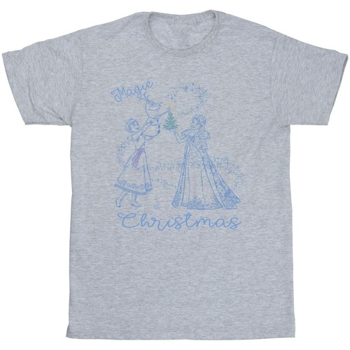 Vêtements Fille T-shirts manches longues Disney Frozen Magic Christmas Gris