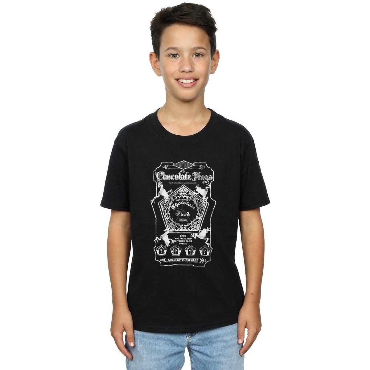 Vêtements Garçon T-shirts manches courtes Harry Potter Chocolate Frogs Mono Label Noir