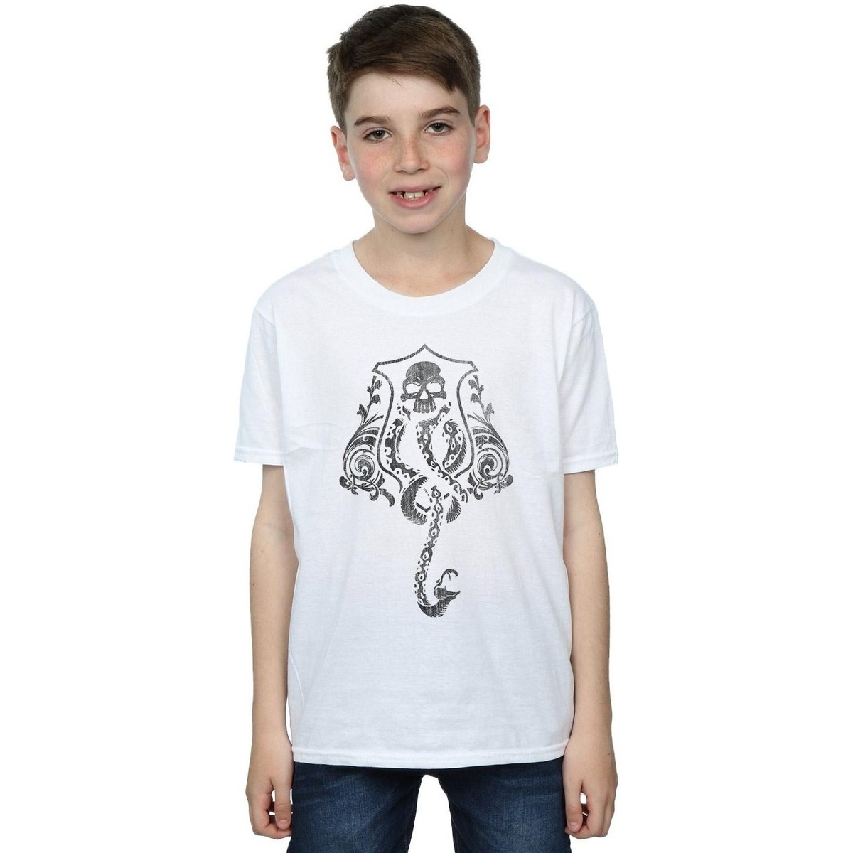 Vêtements Garçon T-shirts manches courtes Harry Potter Dark Mark Crest Blanc