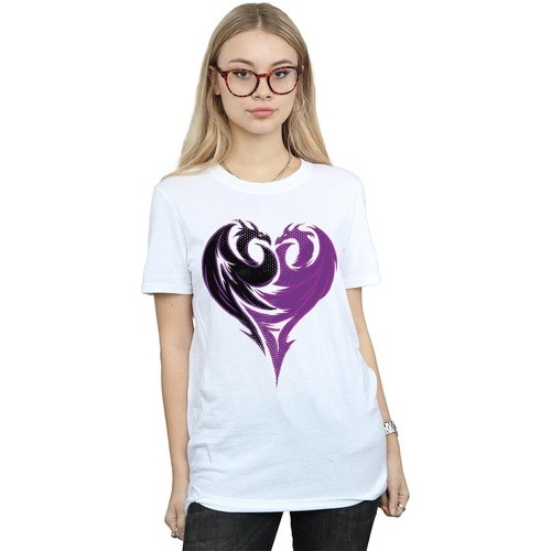 Vêtements Femme T-shirts manches longues Disney The Descendants Dragon Heart Blanc
