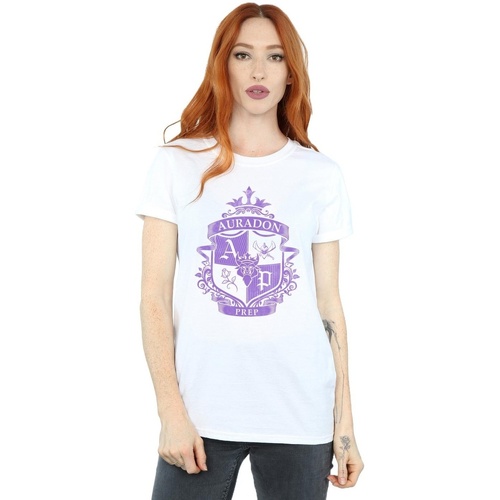 Vêtements Femme T-shirts manches longues Disney The Descendants Auradon Prep Crest Blanc