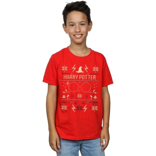 Vêtements Garçon T-shirts manches courtes Harry Potter Christmas Pattern Rouge