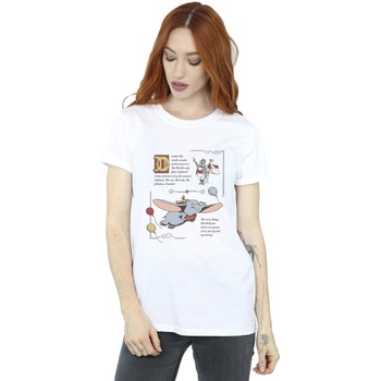 Vêtements Femme T-shirts manches longues Disney Dumbo Story Book Page Blanc