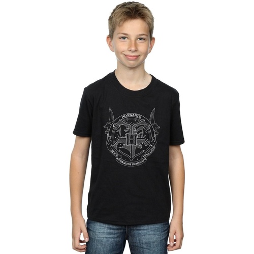 Vêtements Garçon T-shirts manches courtes Harry Potter Hogwarts Seal Noir