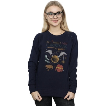 Vêtements Femme Sweats Harry Potter All I Want For Christmas Bleu