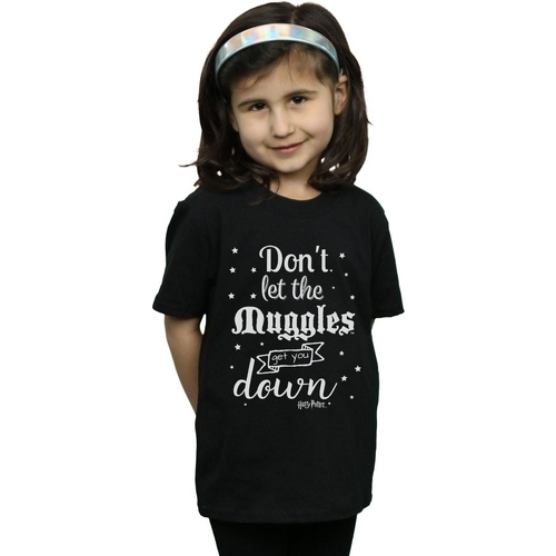 Vêtements Fille T-shirts manches longues Harry Potter Don't Let The Muggles Noir