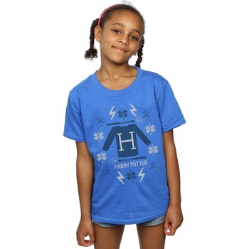 Vêtements Fille T-shirts manches longues Harry Potter Christmas Knit Bleu
