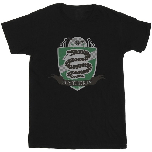Vêtements Garçon T-shirts manches courtes Harry Potter Slytherin Chest Badge Noir