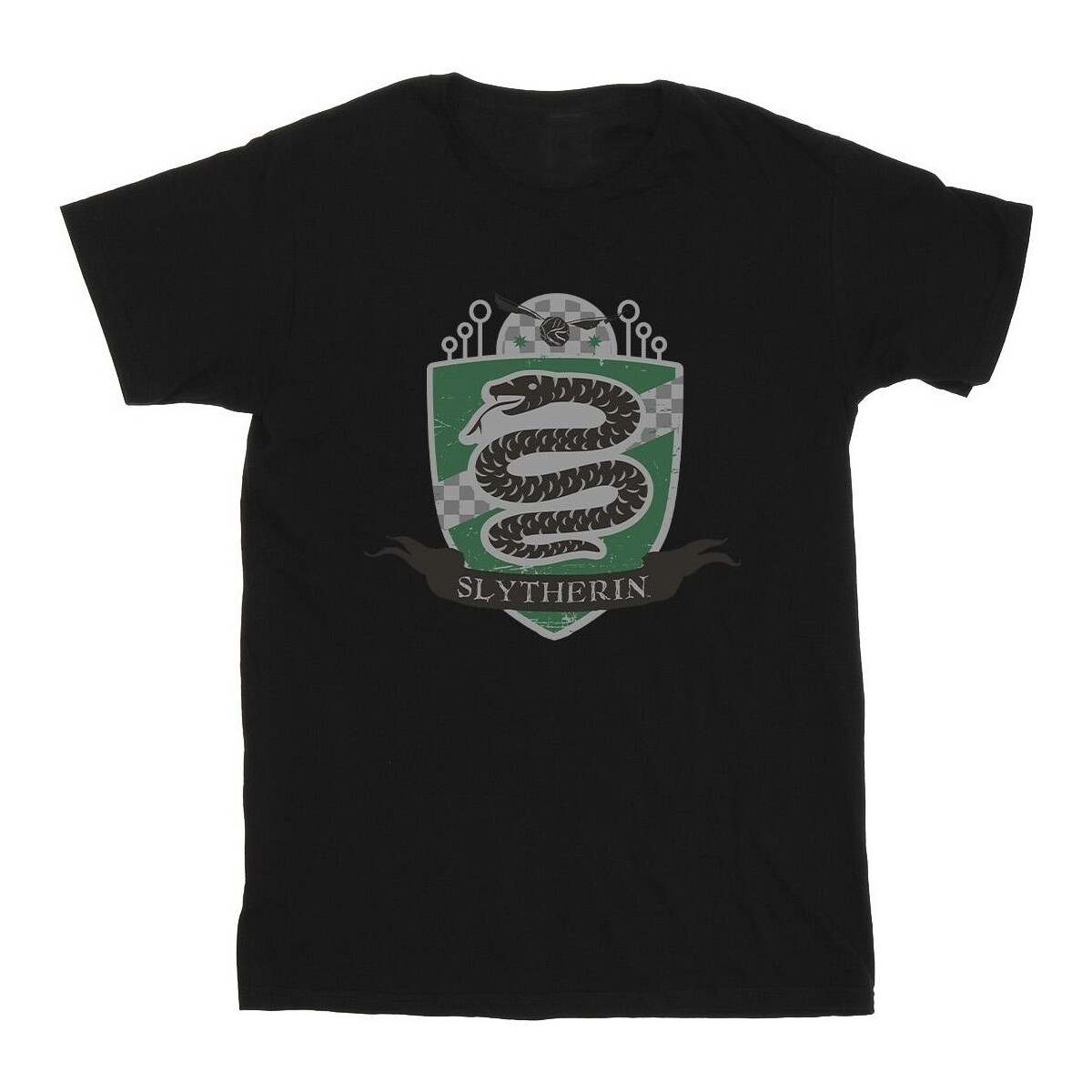 Vêtements Garçon T-shirts manches courtes Harry Potter Slytherin Chest Badge Noir