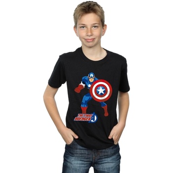 Vêtements Garçon T-shirts manches courtes Marvel Captain America The First Avenger Noir
