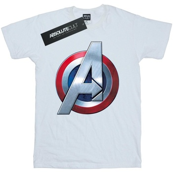 Vêtements Fille T-shirts manches longues Marvel Avengers 3D Logo Blanc