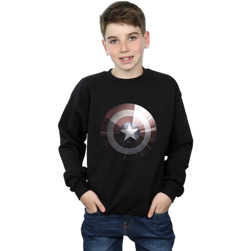 Vêtements Garçon Sweats Marvel Captain America Shield Shiny Noir