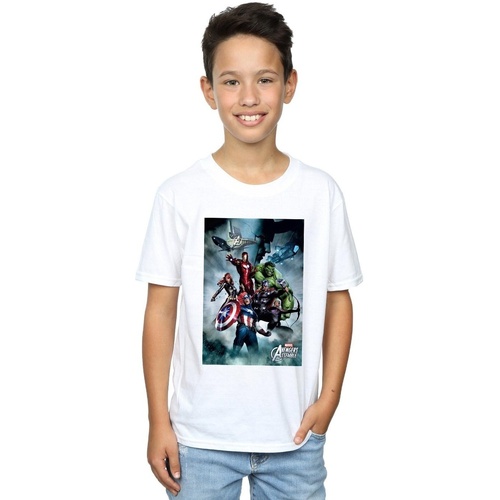 Vêtements Garçon T-shirts manches courtes Marvel Avengers Assemble Team Montage Blanc