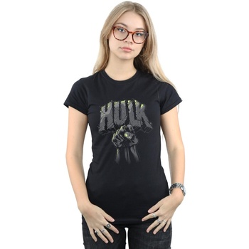 Vêtements Femme T-shirts manches longues Marvel Hulk Punch Logo Noir