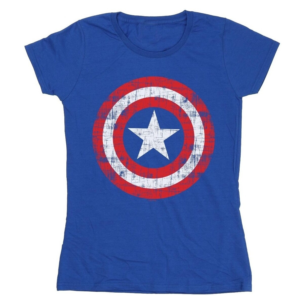 Vêtements Femme T-shirts manches longues Marvel Avengers Captain America Scratched Shield Bleu