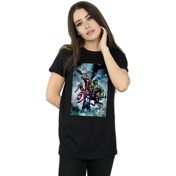 Vêtements Femme T-shirts manches longues Marvel Avengers Team Montage Noir