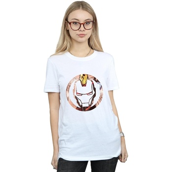 Vêtements Femme T-shirts manches longues Marvel Iron Man Montage Symbol Blanc
