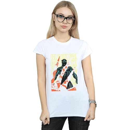 Vêtements Femme T-shirts manches longues Marvel Avengers Black Panther Collage Blanc