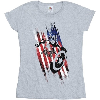 Vêtements Femme T-shirts manches longues Marvel Avengers Captain America Streaks Gris