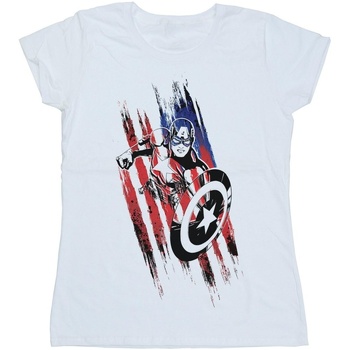 Vêtements Femme T-shirts manches longues Marvel Avengers Captain America Streaks Blanc