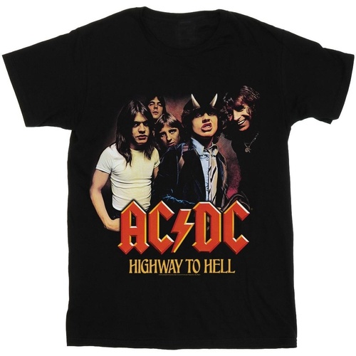 Vêtements Fille T-shirts manches longues Acdc Highway To Hell Group Noir