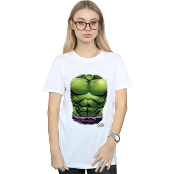 Vêtements Femme T-shirts manches longues Marvel Hulk Chest Burst Blanc