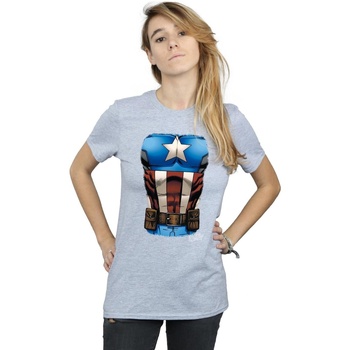 Vêtements Femme T-shirts manches longues Marvel Captain America Chest Burst Gris