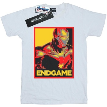 Vêtements Fille T-shirts manches longues Marvel Avengers Endgame Iron Man Poster Blanc