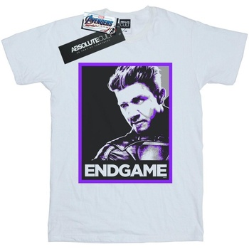 Vêtements Fille T-shirts manches longues Marvel Avengers Endgame Hawkeye Poster Blanc