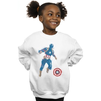 Vêtements Fille Sweats Marvel Avengers Endgame Painted Captain America Blanc