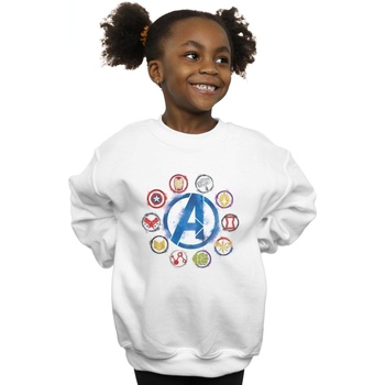 Vêtements Fille Sweats Marvel Avengers Endgame Painted Icons Blanc