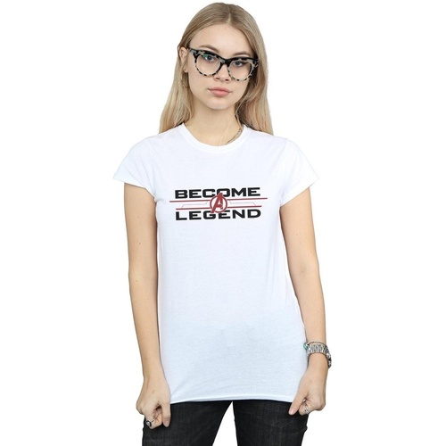 Vêtements Femme T-shirts manches longues Marvel Avengers Endgame Become A Legend Blanc