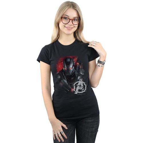 Vêtements Femme T-shirts manches longues Marvel Avengers Endgame War Machine Brushed Noir
