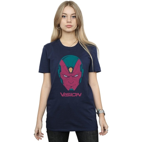 Vêtements Femme T-shirts manches longues Marvel Avengers Vision Head Bleu